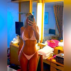 Beach Chic white crochet bikini set